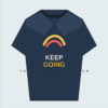 Keep Going Graphic Tee in navy with original yellow and coral design