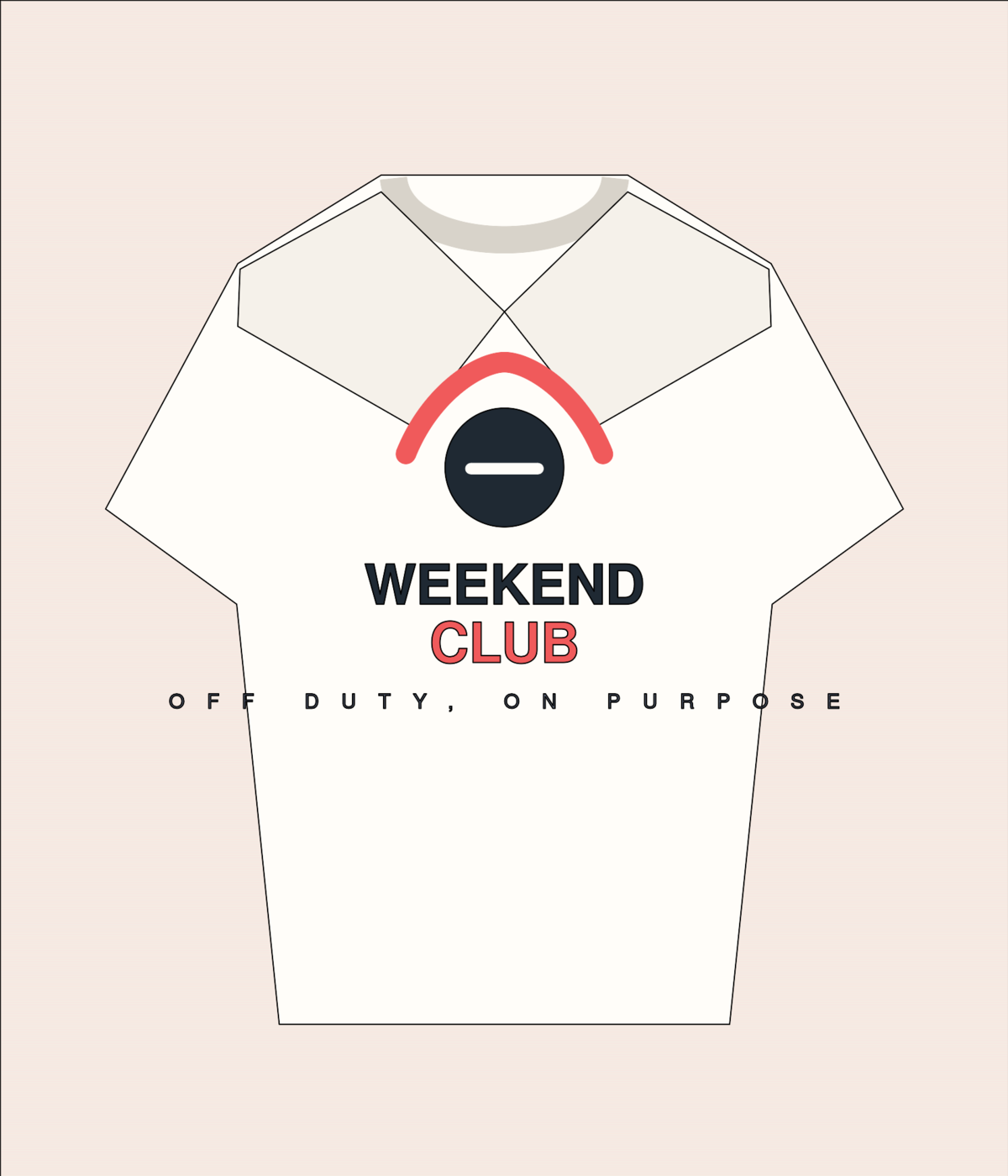 Weekend Club Graphic Tee Weekend Club Graphic Tee in warm white with original coral and navy design